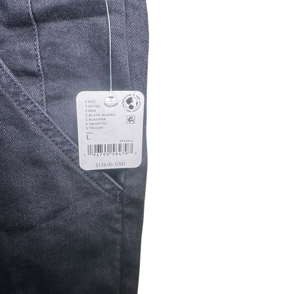 NWT We The Free Jayde Zip Up Flare Jumpsuit size Large Black Mamba Noir - Picture 6 of 6